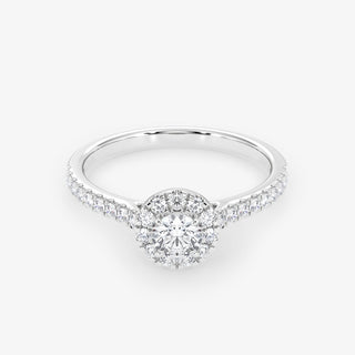 Embellished Halo 0.25 Carat Brilliant Cut Diamond 18K Gold Ring - Royal Coster Diamonds