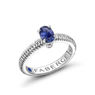 Fabergé Colors Of Love Blue Sapphire Fluted Ring 18K White Gold - Royal Coster Diamonds