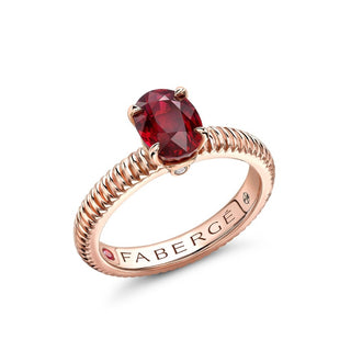 Fabergé Colours Of Love Rose Gold Ruby Fluted Ring 18K Rose Gold - Royal Coster Diamonds