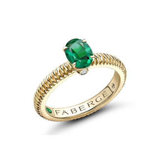 Fabergé Colours Of Love Yellow Gold Emerald Fluted Ring 18K Yellow Gold - Royal Coster Diamonds
