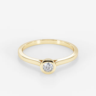 Luna Floating Bezel Setting Ring 18K White Gold - Royal Coster Diamonds
