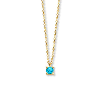 March Birthstone Necklace 14K Yellow Gold - Royal Coster Diamonds