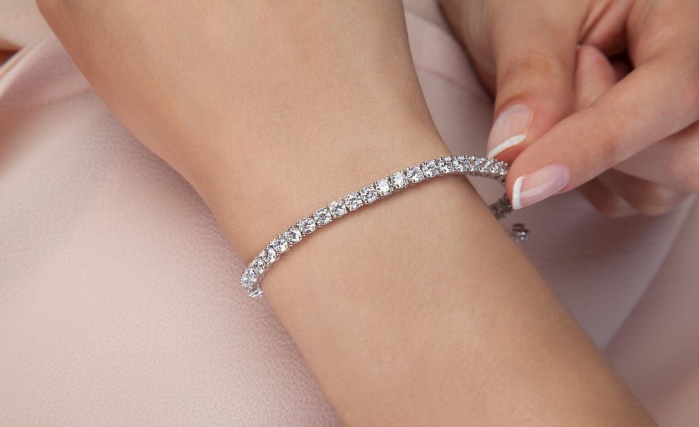 Buy Jewelgenics Stainless Steel Zircon Silver Tennis Bracelet For WomensGirlsSilver  at Amazonin