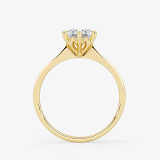 Embellished Solitaire 0.70 Carat Brilliant Cut Diamond 18K Gold Ring