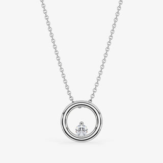 Drop Circle Necklace Brilliant Cut Diamond 14K Gold - Royal Coster Diamonds