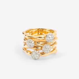 Pave Intertwined Bubble Ring 18K Rose Gold - Royal Coster Diamonds