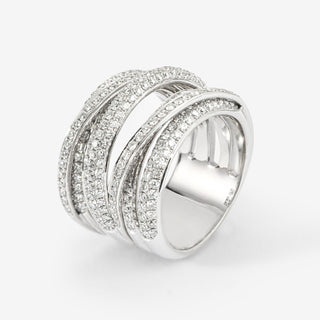 Pave Intertwined Ring 18K White Gold - Royal Coster Diamonds