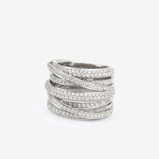 Pave Intertwined Ring 18K White Gold - Royal Coster Diamonds