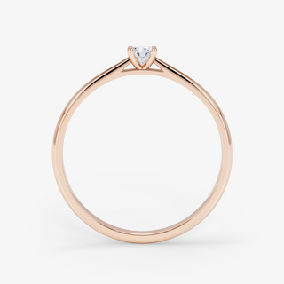 Solitaire Ring 0.10 Carat Brilliant Cut Diamond 18K White Gold
