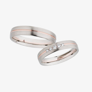 Christian Bauer Diamond & Plain 14K White & Rose Wedding Ring - Royal Coster Diamonds