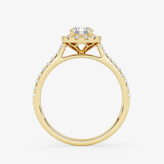 Embellished Halo 0.50 Carat Brilliant Cut Diamond 18K Gold Ring - Royal Coster Diamonds
