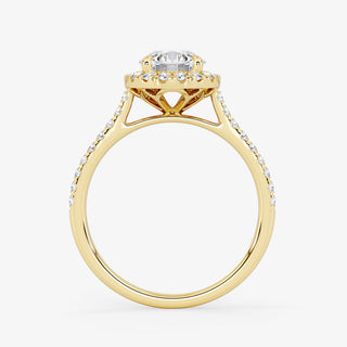 Embellished Halo 0.70 Carat Brilliant Cut Diamond 18K Gold Ring - Royal Coster Diamonds