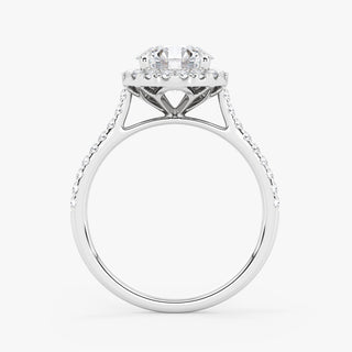 Embellished Halo 1.50 Carat Brilliant Cut Diamond 18K Gold Ring - Royal Coster Diamonds
