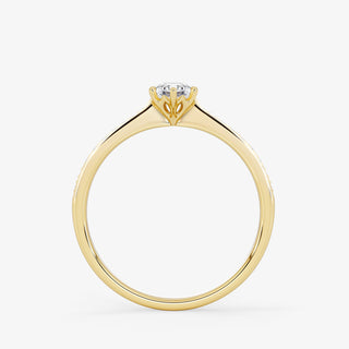 Embellished Solitaire 0.25 Carat Brilliant Cut Diamond 18K Gold Ring - Royal Coster Diamonds