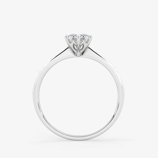 Embellished Solitaire 0.50 Carat Brilliant Cut Diamond 18K Gold Ring - Royal Coster Diamonds