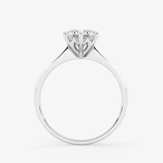 Embellished Solitaire 1.00 Carat Brilliant Cut Diamond 18K Gold Ring - Royal Coster Diamonds