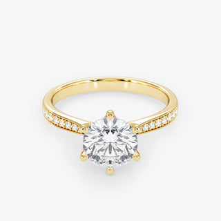 Embellished Solitaire 1.53 Carat Brilliant Cut Diamond 18K Gold Ring - Royal Coster Diamonds