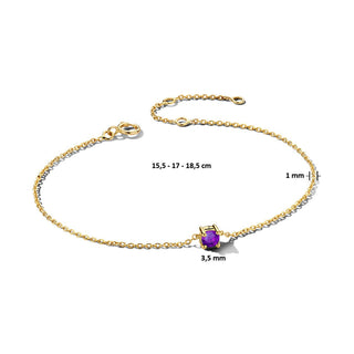 February Birthstone Bracelet 14K Yellow Gold - Royal Coster Diamonds