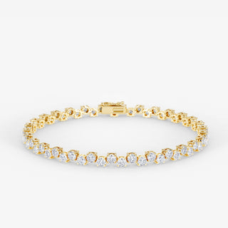 Four Prong Diagonally Diamond Tennis Bracelet 18K White gold (style 5) - Royal Coster Diamonds