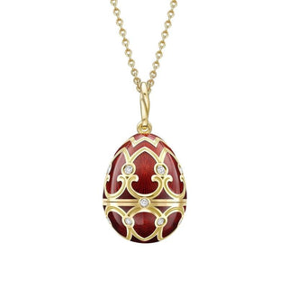 Heritage Yellow Gold Diamond & Red Guilloché Enamel Year Of The Pig Surprise Locket - Royal Coster Diamonds