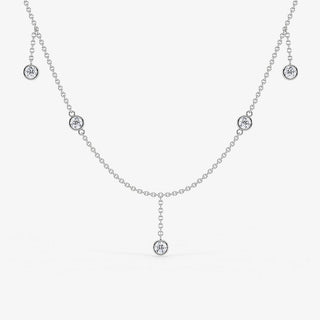 Luna Bezel Necklace 18K Gold Style 7 - Royal Coster Diamonds