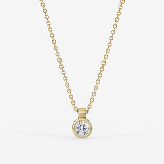 Luna Bezel Solitaire Necklace 18K Yellow Gold - Royal Coster Diamonds