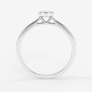 Luna Bezel Solitaire Ring 18K White Gold - Royal Coster Diamonds