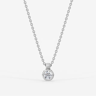 Luna Classic Bezel Necklace 18K White Gold - Royal Coster Diamonds