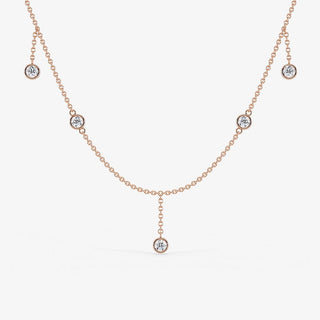 Luna Maxi Dangling Necklace 18K Rose Gold - Royal Coster Diamonds
