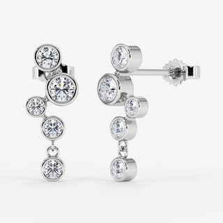 Luna Raindrop Drop Earrings Brilliant Cut Diamond 18K Gold - Royal Coster Diamonds