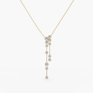 Luna Raindrop Necklace Double Drop 18K Yellow Gold