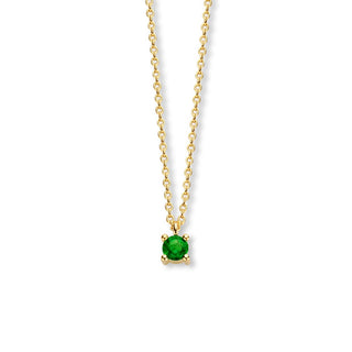 May Birthstone Necklace 14K Yellow Gold - Royal Coster Diamonds
