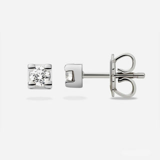 Nikkie White Gold Solitaire Stud Earrings - Royal Coster Diamonds