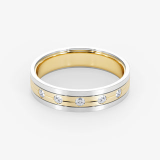 Royal Coster Diamonds 0.15 18K White & Yellow Gold Carat Wedding Ring - Royal Coster Diamonds