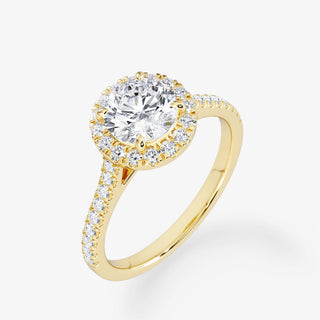 Royal Coster Diamonds 0.70 Carat Brilliant Cut Diamond 18K Gold Ring Halo With Side Stones - Royal Coster Diamonds